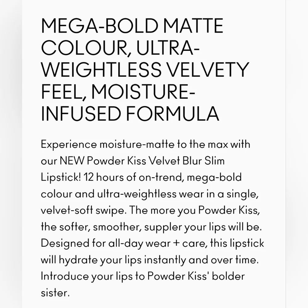 Mac Cosmetics Powder Kiss Velvet Blur Slim Stick Lipstick | Ruby New | Brand New